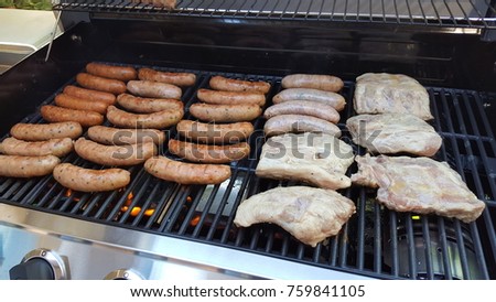 cooking meat on the grill