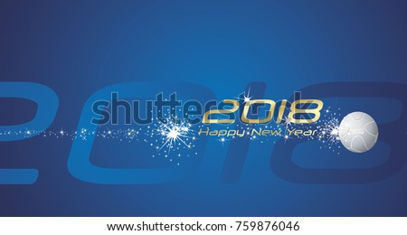 Sport 2018 Happy New Year firework gold blue abstract background vector