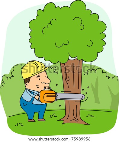 Illustration of a Logger at Work