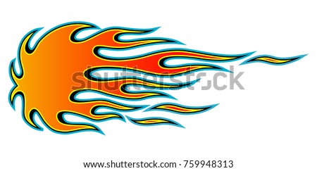 Tribal hotrod muscle car flame kit. Can be used as decals or tattoos.