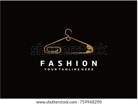 Fashion Pin and Clip Logo Template Design. Creative Vector Emblem for Icon or Design Concept