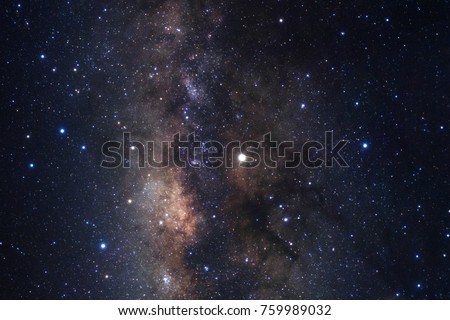 Close up of Milky way galaxy with stars and space dust in the universe