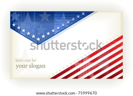 US american flag themed background, or card. No transparencies, eps8 file. Space for your text.