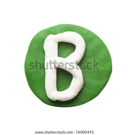 Alphabet letter using plasticine and clay. Letter B