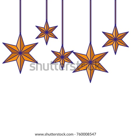 christmas ornaments with stars hanging and decoration