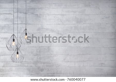 wall empty interior decoration modern lamp and wooden floor concept, decorative and white background for home office