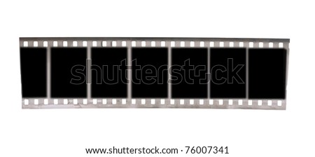 black and white negative film  isolated on white background