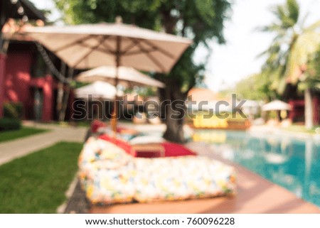 Abstract blur swimming pool in hotel resort for background