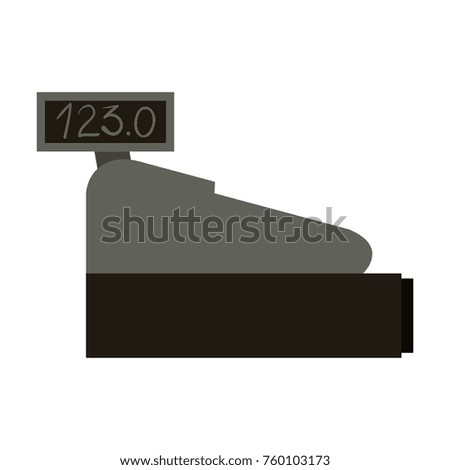 cash register colorful silhouette over white background