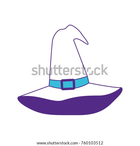 witch hat on color sections silhouette