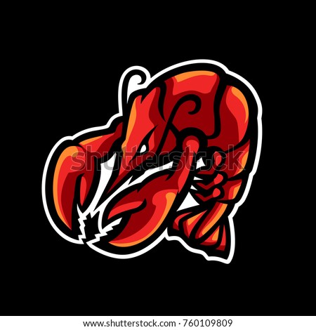 Aggresive Lobster sports logo style vector illustration