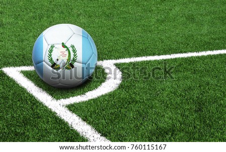 The flag of Guatemala is depicted on a football, with a good place for your text