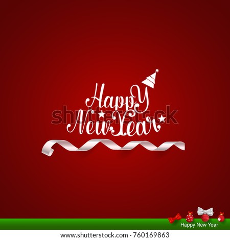 Merry Christmas and Happy new year Greeting Card, vector illustration.