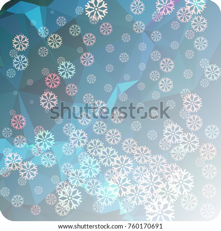 Abstract winter background with snowflakes. Beautiful layout for banners, postcards, covers and other artworks. Copy space. Vector clip art.