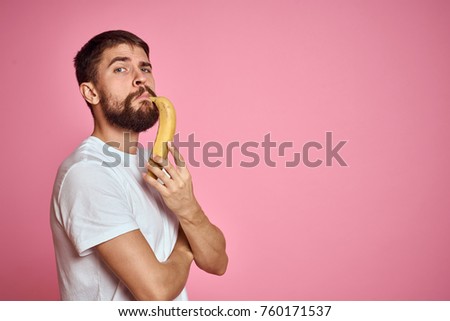  man with a banana,  free place                             