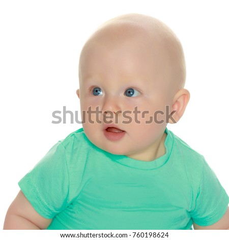 Portrait of a little boy. Isolated on white background.