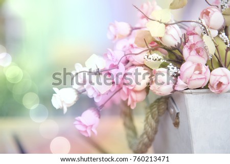 Background pastel flowers and soft blur for the background.