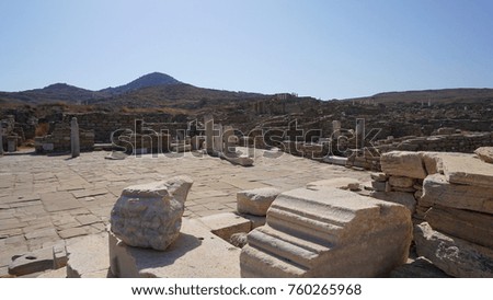 Photo from iconic and picturesque Ancient Delos near Mykonos island,  Cyclades, Greece