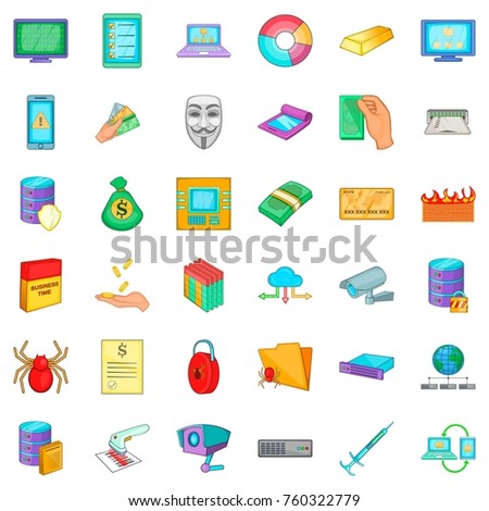 Virus icons set. Cartoon style of 36 virus vector icons for web isolated on white background