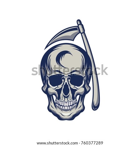 Skull warrior head sport logo mascot design vector art