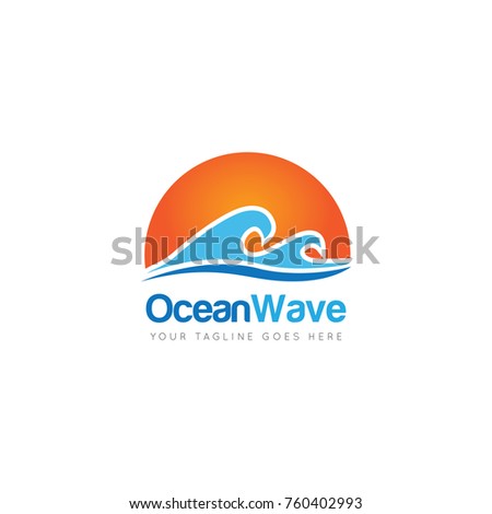 waves logo, icon, symbol design template