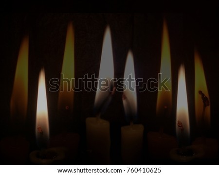 Candles in the dark room 