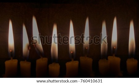 Candles in the dark room