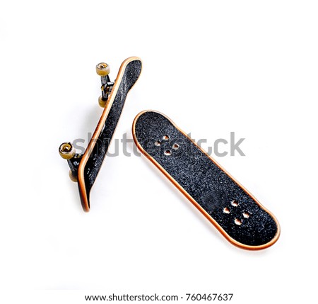 Fingerboard on a white background