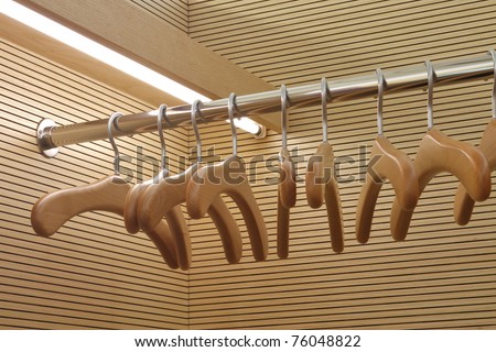 Wardrobe with Hangers Royalty-Free Stock Photo #76048822