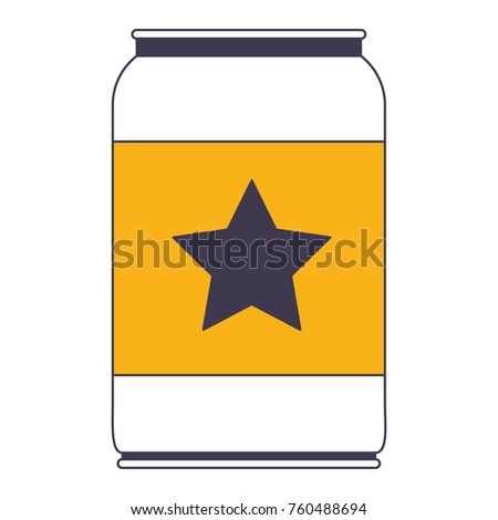 beer can with star emblem in color sections silhouette