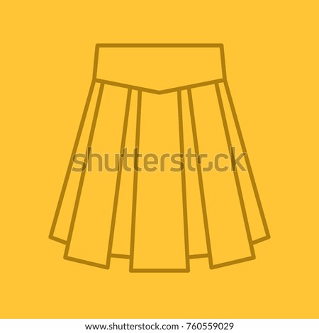 Skirt linear icon. Thin line outline symbols on color background. Raster illustration