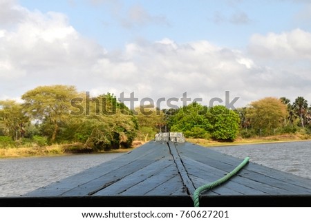 Boat on the Shire River in Malawi