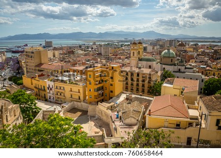 Cagliari old town. Capital of Sardinia is popular place in Europe.
