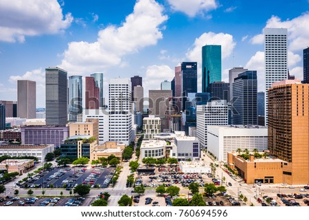 Houston, Texas, USA downtown skyline.