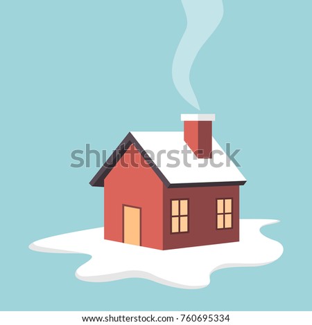 winter house vector design
