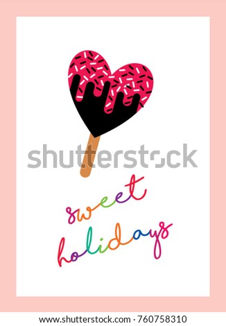 sweet holidays greeting card with popsicle graphic