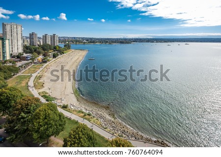 Vancouver beach on a beautiful sunny day ocean view