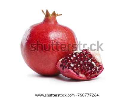 Red Pome fruit white background Royalty-Free Stock Photo #760777264
