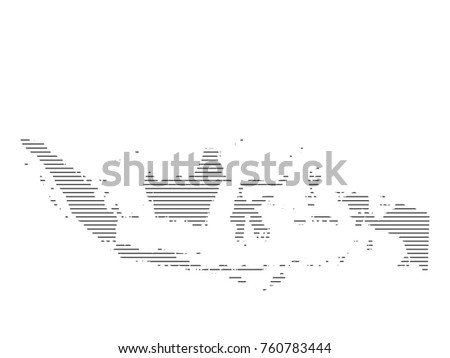 Abstract mash line and point scales on dark background with map of Indonesia. Wire frame mesh polygonal network line, design sphere, dot and structure. Vector illustration . Royalty-Free Stock Photo #760783444