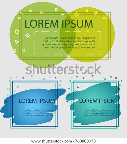 banner template, bright colors, squares and circles. modern