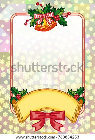 Christmas  holiday background with golden bells. Vector clip art