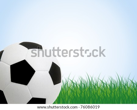 Soccer poster with ball in the grass and with space for your text, vector illustration