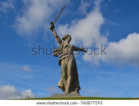 
monument "Motherland". Volgograd, Russia. Mamaev kurgan. Royalty-Free Stock Photo #760877593