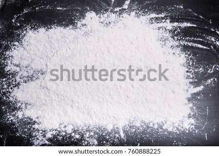 black background with flour