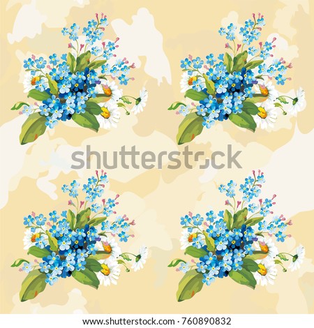 Seamless floral pattern with forget-me-not Vector Illustration EPS8