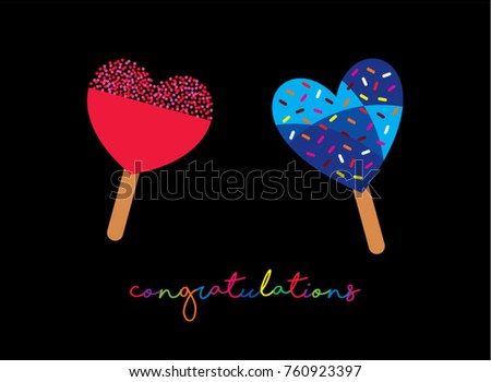 wedding greeting card with popsicle graphic