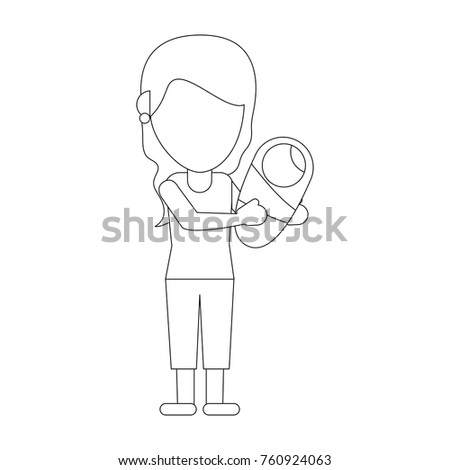 Woman with baby in arms