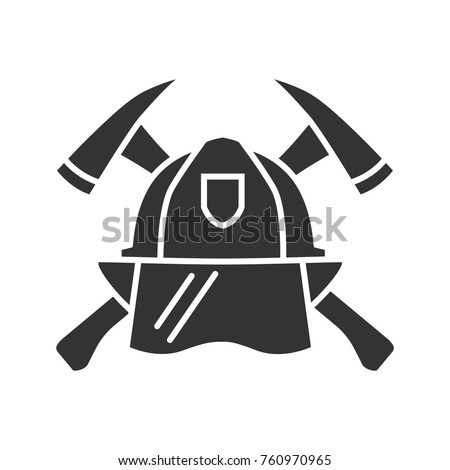 Firefighters maltese cross glyph icon. Protection helmet and crossed axes. Fire department emblem. Silhouette symbol. Negative space. Vector isolated illustration
