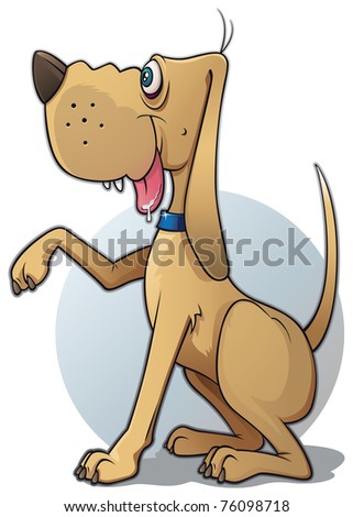 Brown dog on white background - vector