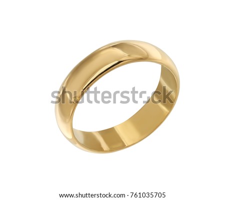 Jewelry gold ring isolated on white background Royalty-Free Stock Photo #761035705